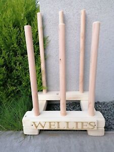 Personalised Wellington boot wooden stand storage wellies rack MANY SIZES