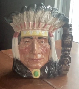 Large Character Toby Mug. American Indian. 1966. D6611 Royal Doulton England. - Picture 1 of 6