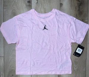 Air Jordan Girls Crewneck Logo T- Shirt Pink Size Youth Large 12-13 NEW - Picture 1 of 5