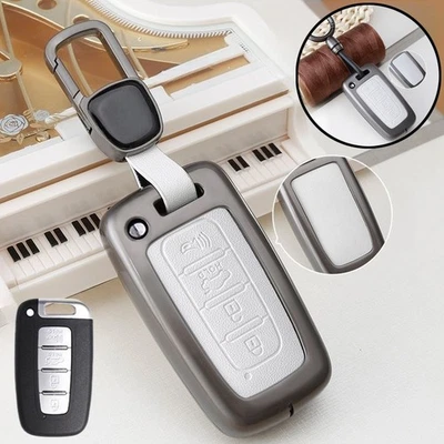 Funda para llave de coche de cuero de aleación de zinc para Hyundai Elantra Tucson Azera Grandeur Foto 1 de 4
