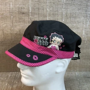 Betty Boop Mütze Cap Damen schwarz pink gepunktet Army Patrol Cap One Size Neu mit Etikett - Bild 1 von 9