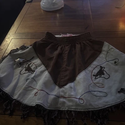 Falda vaquera vintage años 60 paredes Texas niño flecos americana sanforizada Foto 1 de 4