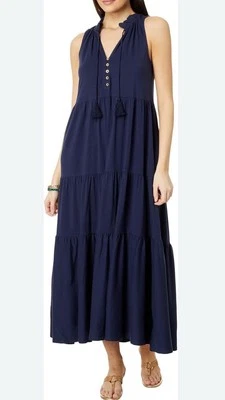 Vestido para mujer Lilly Pulitzer talla XS Malone Maxi Color Azul marino verdadero en capas Nuevo con etiquetas Foto 1 de 4