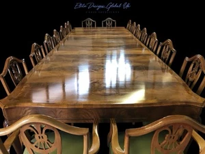 Elite rare 14ft Grand Burr Walnut Victorian dining table pro French polished - Picture 1 of 24