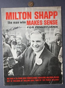 1966 Milton Shapp for Pennsylvania Governor signed / autographed booklet SCARCE- - Picture 1 of 1