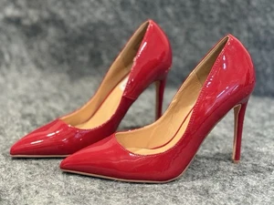 Steve Madden Altisha Heels New sz 8 M Women Red Stiletto Faux Patent Leather - Picture 1 of 7