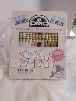 DMC Floss 'New linen Thread's' 12 New Colors & 10 Different Heart Design - Image 1 of 3