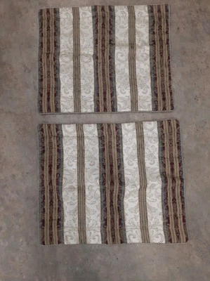 JC Penny Home Collection 2 fundas de almohada estándar damasco a rayas 21x27" Foto 1 de 3