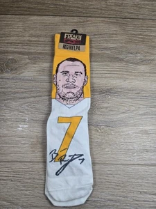 Freak Feet SOCKS Ben Roethlisberger White Yellow Pittsburgh Steelers - Picture 1 of 3