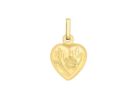 Engraved Flower Heart Locket 9ct Yellow Gold