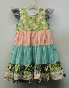 Matilda Jane Platinum Tiered Melsa Dress size 4 Floral Dots - Picture 1 of 8