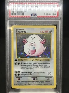 Pokemon PSA 7 1. Edition schattenloses Chansey 3/102 Holo-Basis-Set - Bild 1 von 2