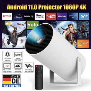 Smart Projektor Mini Heimkino Beamer Handy 5G WIFI Hochauflösend Heimprojektor - Bild 1 von 16