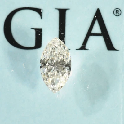 G I A Certified  .47 Carat Natural Diamond  Loose  Marquise  Brilliant  Cut F I1 - Image 1 of 4
