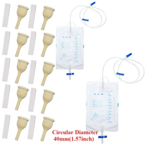 Condom Catheter External self Sealing Set 10x Male Catheter & 2x1000ml Urine Bag - Imagen 1 de 8