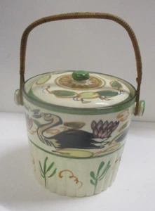 Vintage Duck Goose Swan in Pond Biscuit Cookie Jar - Picture 1 of 12