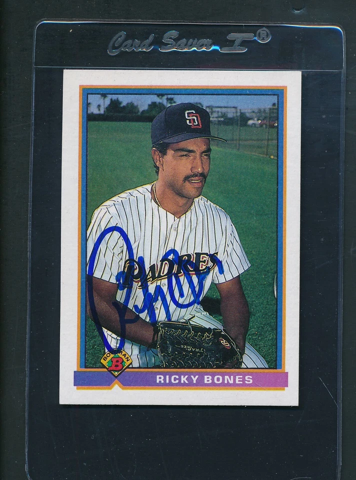 1991 Bowman #643 Ricky Bones Padres Signed Auto *E7466 - Image 1 of 1