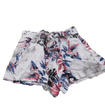 Pantalones Cortos Chinos Cali 1850 Los Angeles con Cinturón para Mujer XS Crema Floral Elástico Pull On Foto 1 de 4