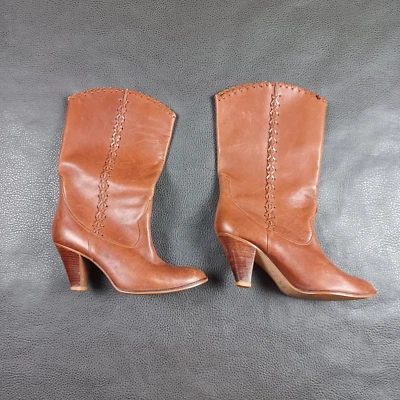 Botas Nine West para mujer 7 tacón bajo cuero occidental marrón Brasil Rodeo Teena Foto 1 de 4