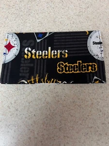 Fabric Checkbook Cover - Fully Lined - Pittsburgh Steelers on Black - NFL - NEW! - Picture 1 of 2