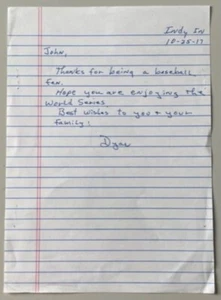 DYAR MILLER, RARE ! 100% AUTHENTIC AUTOGRAPHED LETTER, BASEBALL LEGEND ! - Picture 1 of 1