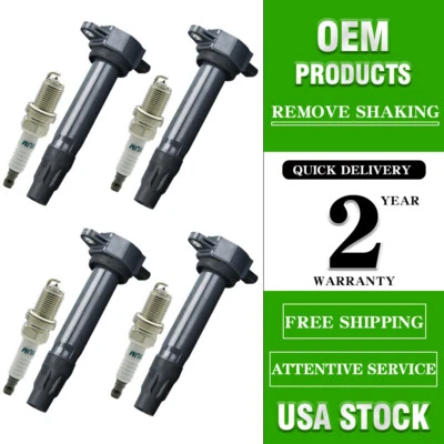 4 bobinas de encendido + 4 bujías UF557 para Dodge y Jeep Compass C1587 4606824AB Foto 1 de 4