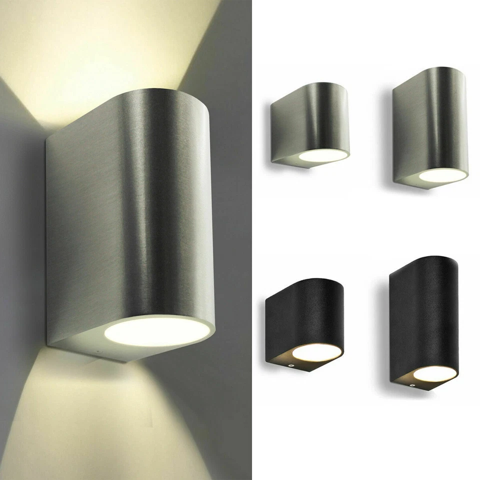 LED Außenwandleuchte Wandleuchte Wandlampe Schwarz Edelstahl gebürstet GU10-230V - Bild 1 von 1