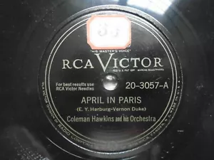 Coleman Hawkins April in Paris How Strange RCA Victor 20-3057 E- - Imagen 1 de 2