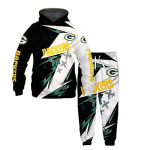 Green Bay Packers Tracksuit Men Hoodie Jogging Sweatshirts Sweatpants Activewear