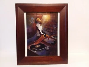 "THE DJ" by JUSTIN BUA FRAMED ART PRINT 11"x13" - Picture 1 of 3