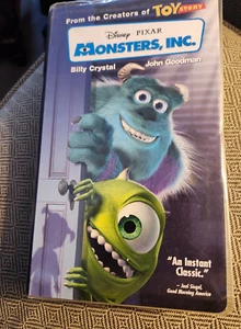 Disney Pixar Monsters, Inc. VHS, 2002 Clear Clam Shell Blue Tape - Picture 1 of 2