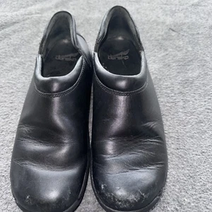 Dansko Women's 43 / 12.5-13 Clogs Black Leather Professional Nurse Slipon Shoes - Picture 1 of 13