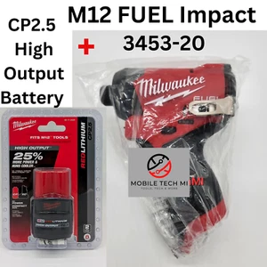 Milwaukee M12 3453-20 FUEL 1/4" Hex Impact Driver + 2.5 Ah HIGH OUTPUT Battery - Picture 1 of 8