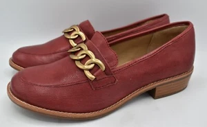 Sofft Womens Size 8.5 Nevara Tango Red Leather Slip On Loafers Shoes - Picture 1 of 12