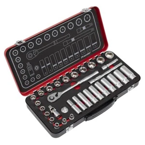 Sealey AK7922 Set di prese 3/8" unità quadrata 32 pezzi - Premier Platinum - Foto 1 di 10