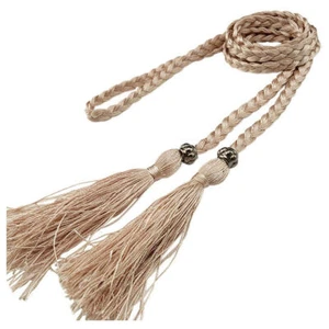 Belt Vintage Braid Tassel Ladies Self-Tie Waist Cord Fashion Dress Ethnic Style - Picture 1 of 37
