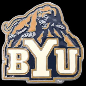 BYU Brigham Young University Cosmo Cougar NCAA Sport Belt Buckle (New Old Stock) - Picture 1 of 3