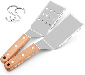 Metal Spatulas, 2 Pcs Stainless Steel Griddle Spatula Burger Turner, Heavy Duty - Picture 1 of 12