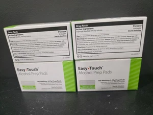 EasyTouch 2-Ply Alcohol Sterilized Pads Medium 100 Count - FOUR PACK* - Picture 1 of 4