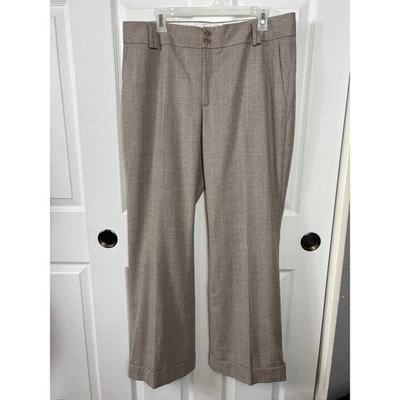 Pantalón Banana Republic Martin Fit Lana Talla 14 Beige Elástico Pierna Ancha Forrado  Foto 1 de 4