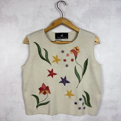 Chaleco Flores Tejido Algodón Conexión Peruviana Talla M Foto 1 de 4