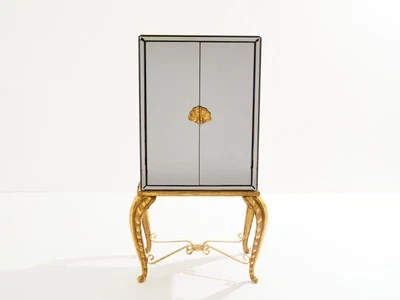 Armario bar Maison Jansen madera dorada y espejo 1940 Foto 1 de 4