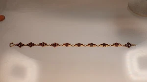 Bonita pulsera de granate Tombak chapada en oro con granadas bohemias alrededor de 1940 - Imagen 1 de 10