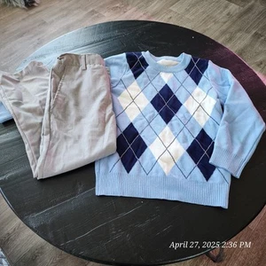 Little Boys Dress Pants & Sweater Size 6 - Picture 1 of 5