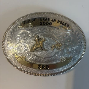 Montana Silversmiths Belt Buckle Top Of Texas JR Rodeo 2009 3rd Place Trophy - Picture 1 of 8