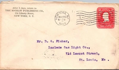 GOLDPATH: US postal stationery 1903 New York, NY machine cancel CV877_P19 - Image 1 of 2