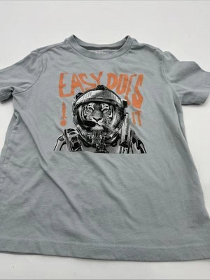 Old Navy T-Shirt Youth Boy Small Graphic Print Tiger Blue ..#30222 - Image 1 of 4