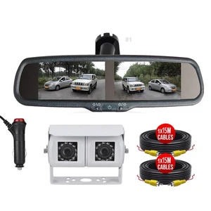 Motorhome Van Dual Twin Commercial Reversing Reverse Rear View Parking Camera - Picture 1 of 24