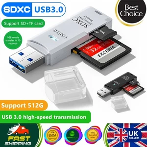 2 in 1 USB 3.0 Card Reader Micro TF sd card Reader usb adapter High Speed Reader - Picture 1 of 10