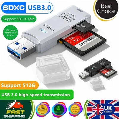 2 in 1 USB 3.0 Card Reader Micro TF sd card Reader usb adapter High Speed Reader - Image 1 of 4